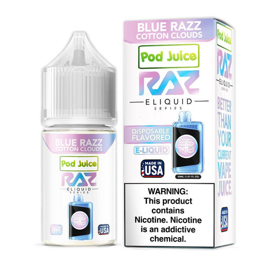 Pod Juice Blue Razz Cotton Clouds 30mL E-Liquid
