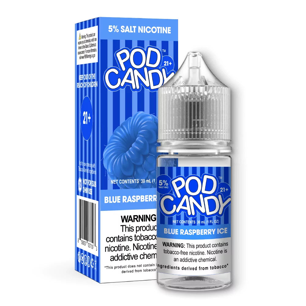 Pod Candy Salt Nicotine Blue Raspberry Ice 30mL E-Liquid Apolloecigs.com Pod Candy Salt Nicotine Blue Raspberry Ice 30mL E-Liquid Apolloecigs.com