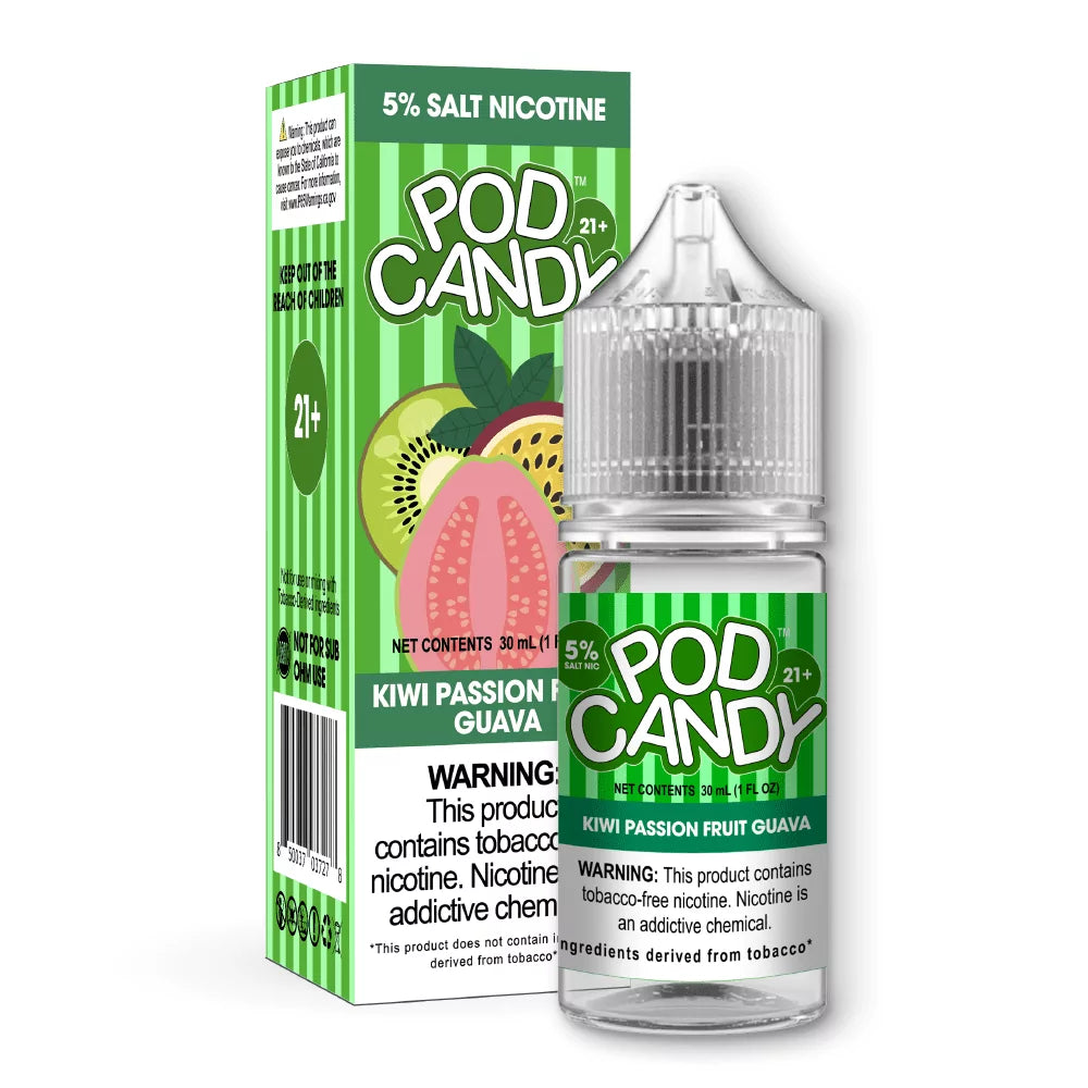 Pod Candy Salt Nicotine Kiwi Passion Fruit Guava 30mL E-Liquid