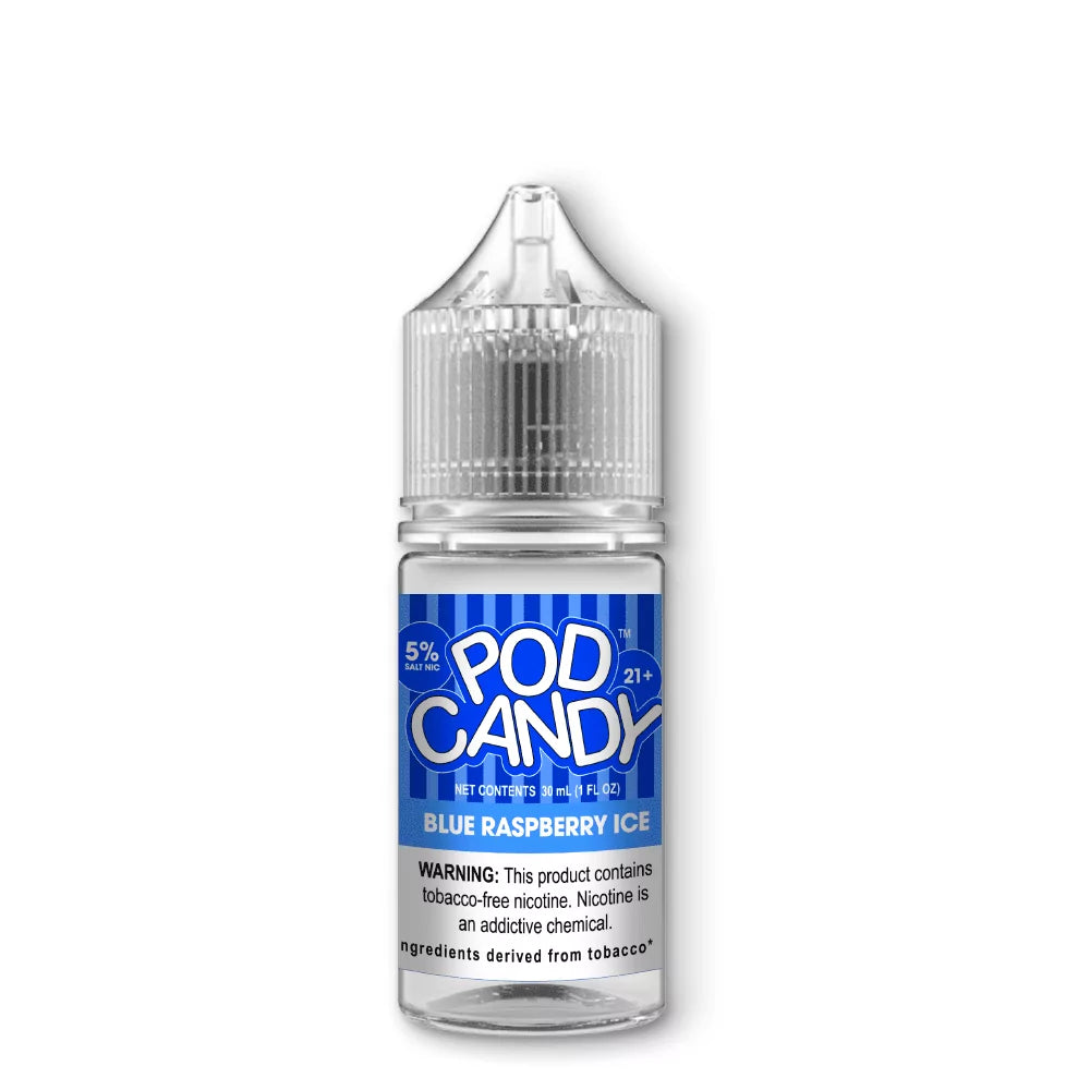 Pod Candy Salt Nicotine Blue Raspberry Ice 30mL E-Liquid